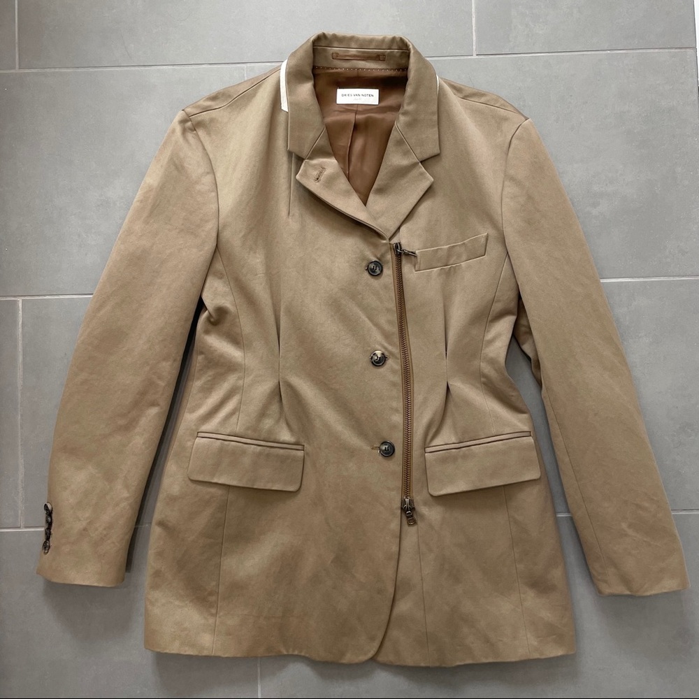 SOLD Dries Van Noten Camel Cotton Blazer Suit Jacket